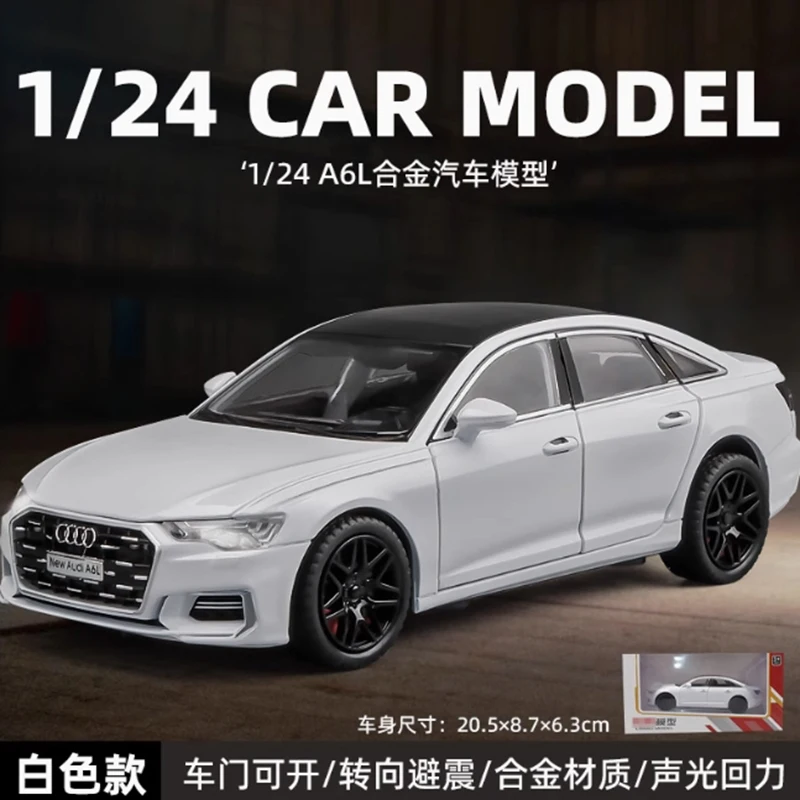 

Diecast 1:24 Scale A6L Alloy Simulation Metal Car Model Static Collection Decorated Holiday Gifts Toys Classic Souvenir Gift