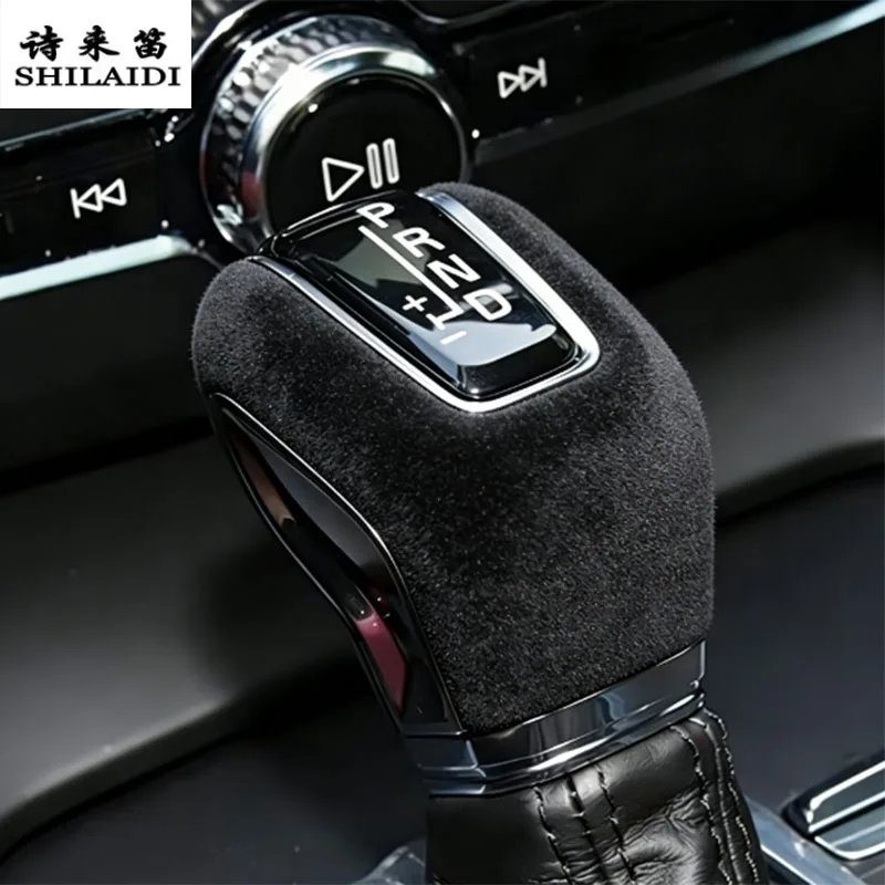 Suede leather Car Wrapping ABS For Volvo S90 XC60 XC90 V90 V60 S60 2018-2025 Gear Shift Knob Head Cover steering wheel sticker