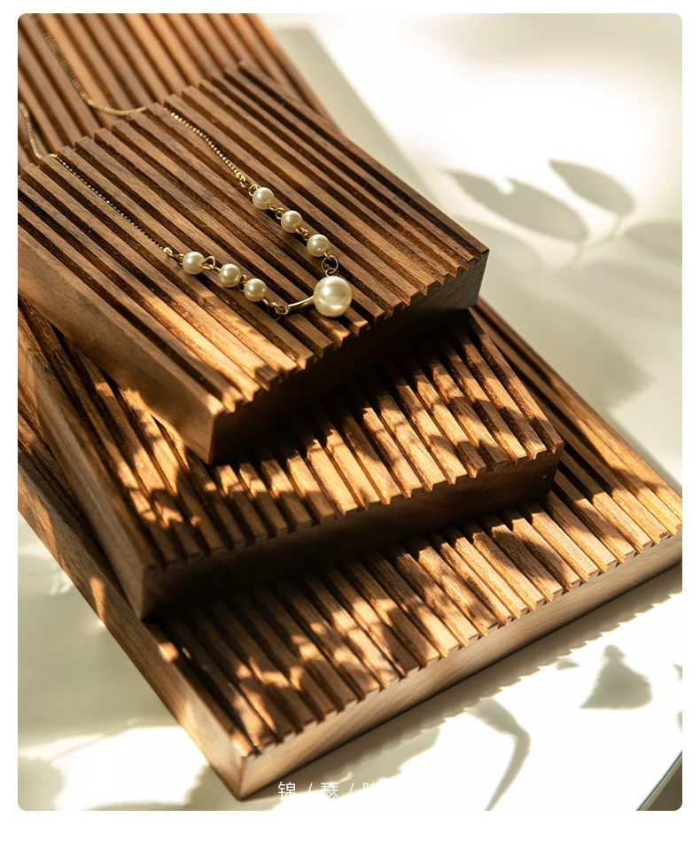 Walnut Earring Display Stand Solid Wood Vertical Texture Photography Props Decoration Display Background Plate