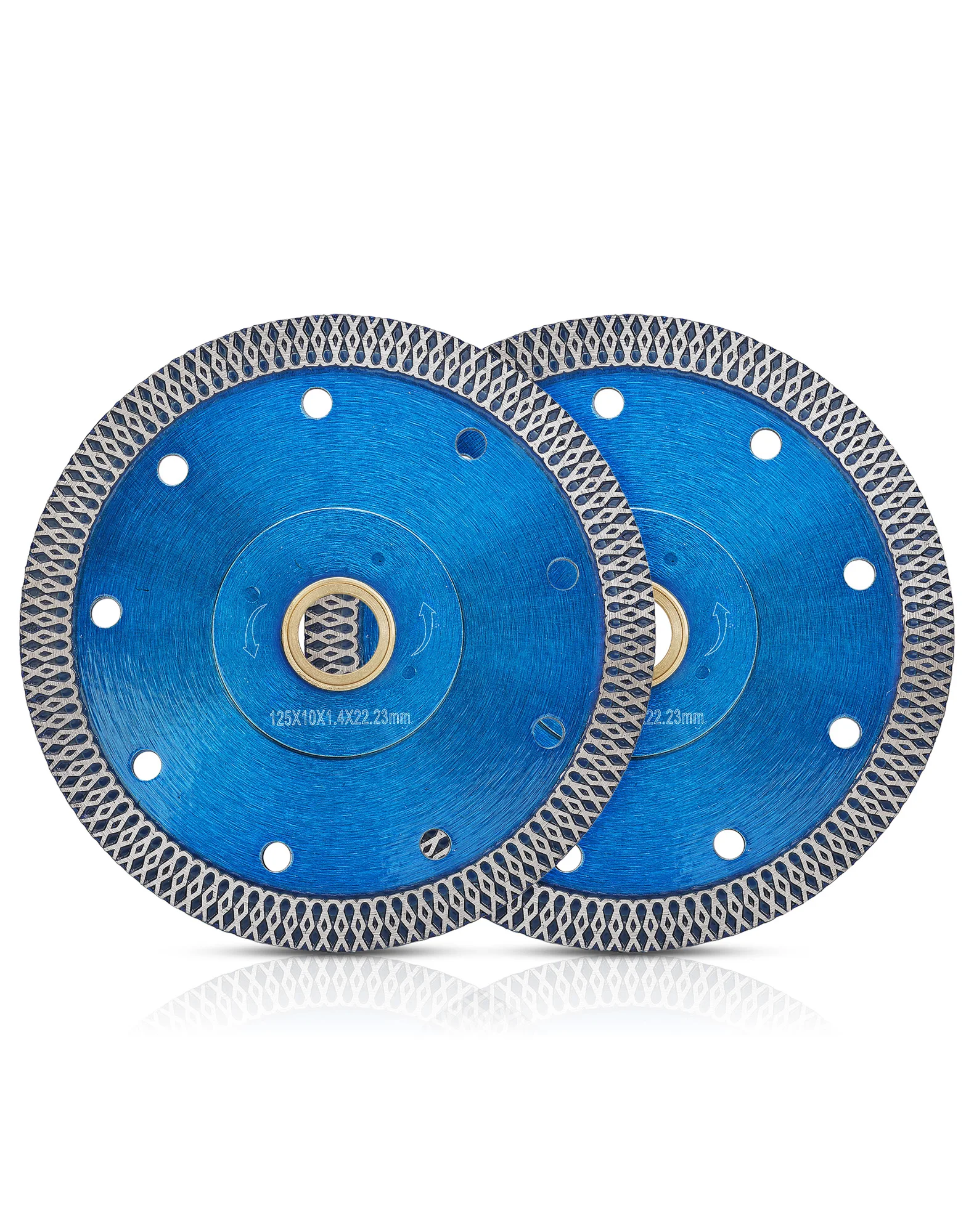 2 PC 5 Inch Super Thin Diamond Saw Blades for Tile Saw,X Mesh Rim Tile Blade for Porcelain and Ceramic Tile Wet/Dry Cutting