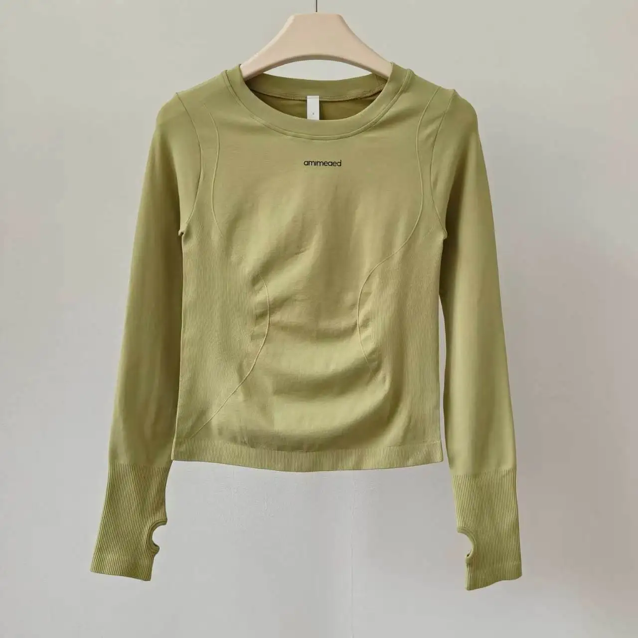 Yoga-Bekleidung Langarm-Oberteile für Damen Schlankmachende Sportbekleidung Atmungsaktive Schnelltrocknende Pilates-Trainings-Fitness-Tights – Detail 3