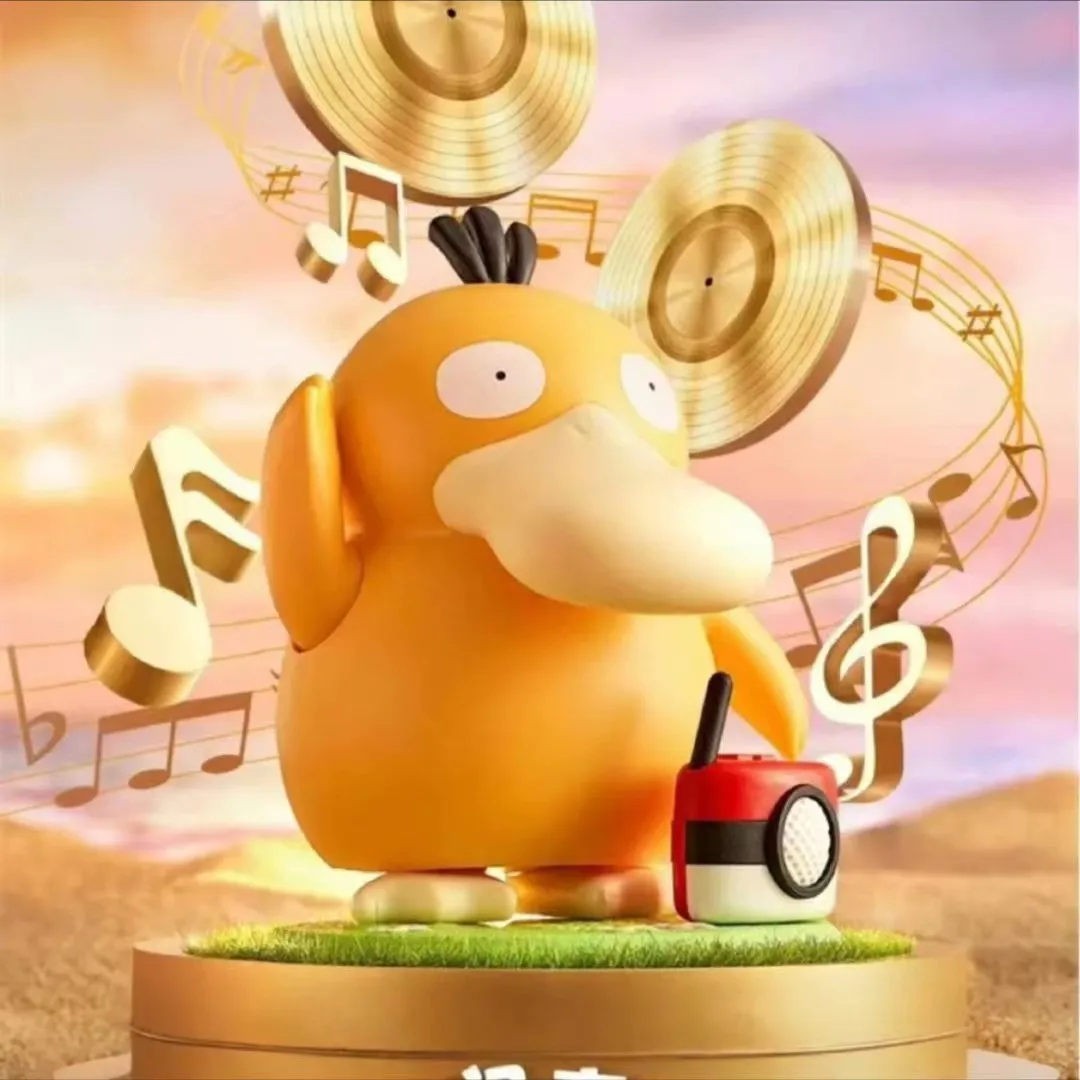 New Pokemon Psyduck Dancing Swing Sounding Model Doll Anime Action Figure Diy Portable Luggage Music Box Toys For Gift