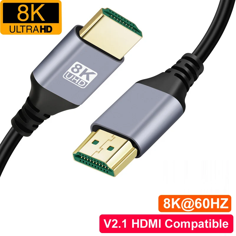 1M 2M 3M 5M 8K@60HZ HDR 48Gbps QFT V2.1 HDMI Compatible Male Extension Cable TV For Monitor Tablet Camera DV graphics card  PC