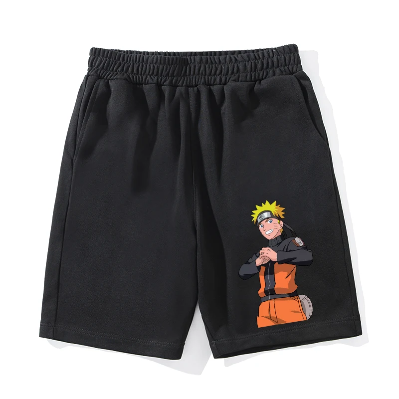 Pantaloncini da uomo e da donna di collaborazione Naruto Pantaloncini sportivi da corsa per fitness casual stampati in puro cotone di alta qualità