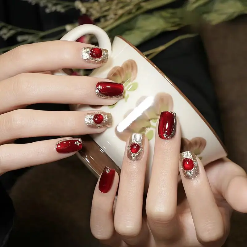 

10 шт. винтажные подвески со стразами цвета вампира для дизайна ногтей на ногтях со стразами