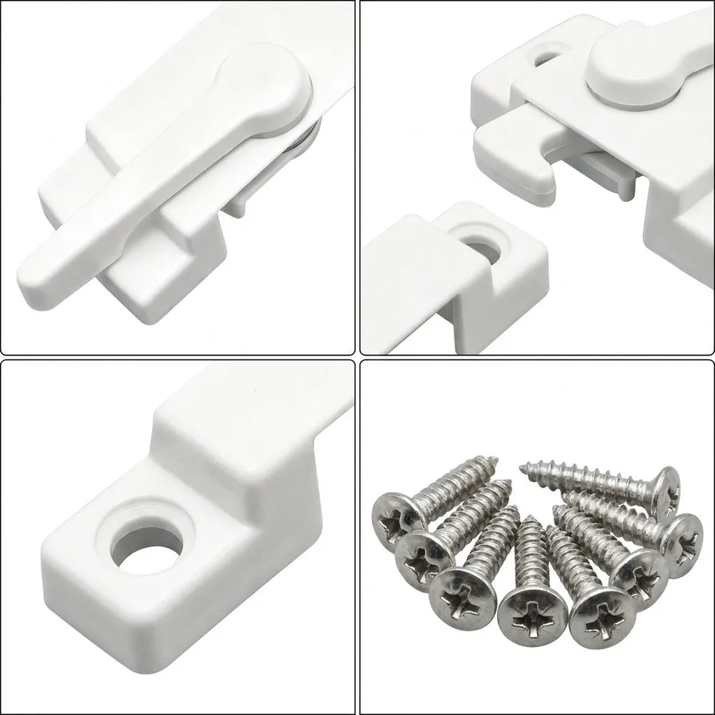 Zinc Alloy Sliding Window Latch 65mm White Window Sash Lock for Surface Protection and Seamless Hardware Utility