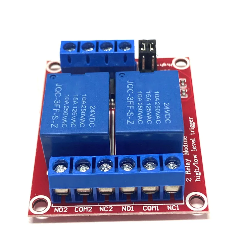 2 channel Relay Module 5V 12V 24V High and Low Level Trigger Relay Control With Optocoupler Two Way Relays DC 5 V 12V 24V