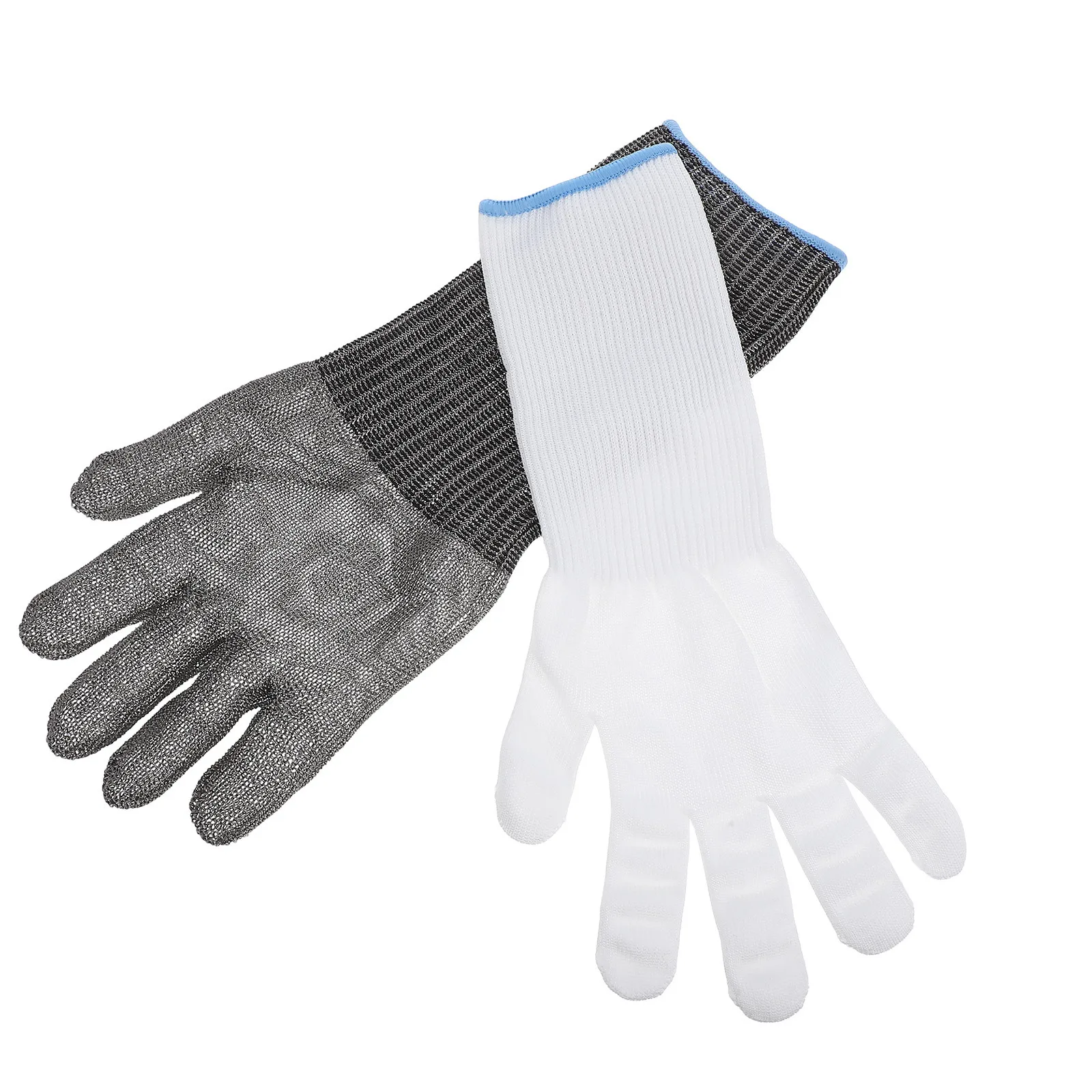 

1Pair Anti Cut Gloves Stainless Steel Mesh Extended Wrist for Kitchen Handling Seafood Lobster Claw Meat Processing Protective