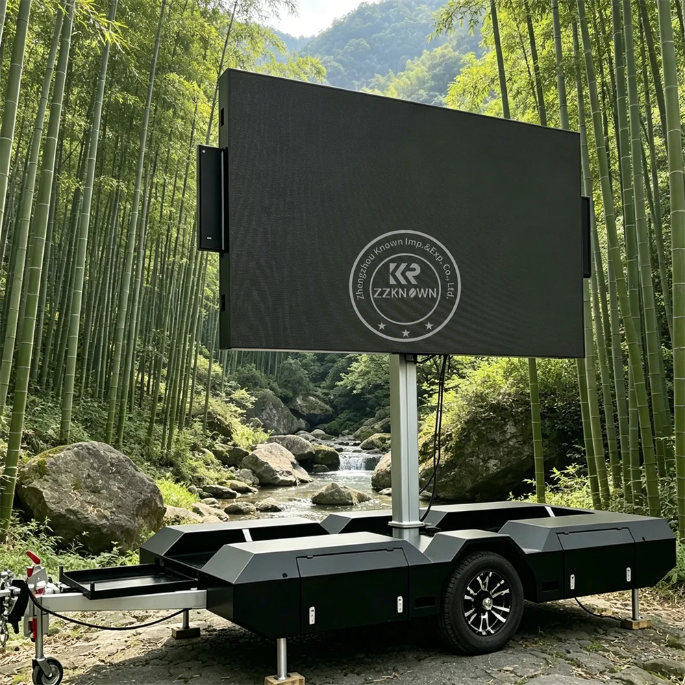 Solar LED Mobile Advertising Trailer Outdoor Digital Billboard Display Truck Event Promotion Trailer With Remote Control