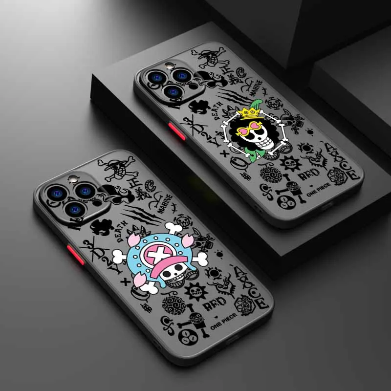 Новый матовый прозрачный чехол O-One Pieces с логотипом черепа для Xiaomi Redmi Note 14 13 12 12S 11 11S 10 10S 9T 9S 8 Pro Plus 4G 5G