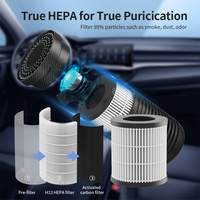 Car USB Air Purifier Air Purifier Purifier Portable Car Air Cleaner With LED Light Car Air Purifier Carbon Fiber