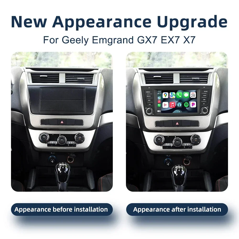 Android 14.0 CarPlay Radio for Geely Emgrand GX7 EX7 X7 GPS Navigation 4G WiFi Bluetooth DSP RDS Stereo Car Multimedia Player