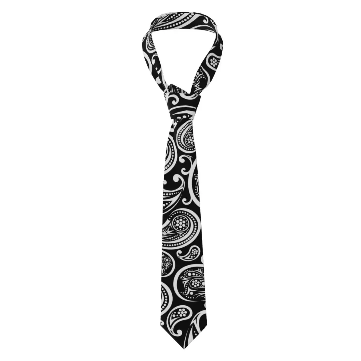 Classic Paisley Tie White And Black Custom DIY Neck Ties Retro Trendy Collar Tie Men Wedding Necktie Accessories