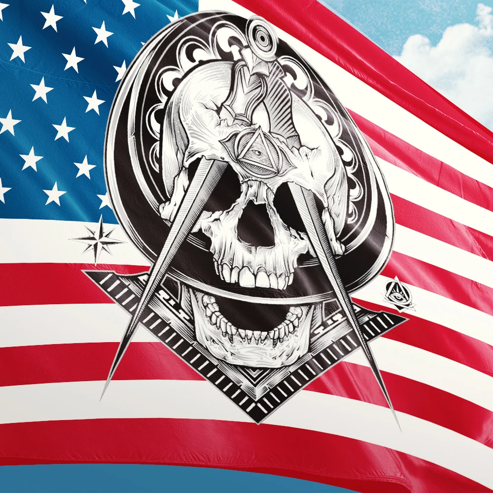 Masonic Flag 3X5 ft Custom Banner 90x150cm Sport Outdoor Mason Freedom WIDOW'S SON USA  Double Stitching Fine Sewing  Resistance