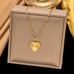 316L stainless steel simple heart charm chain necklace Fashion high jewelry party gift