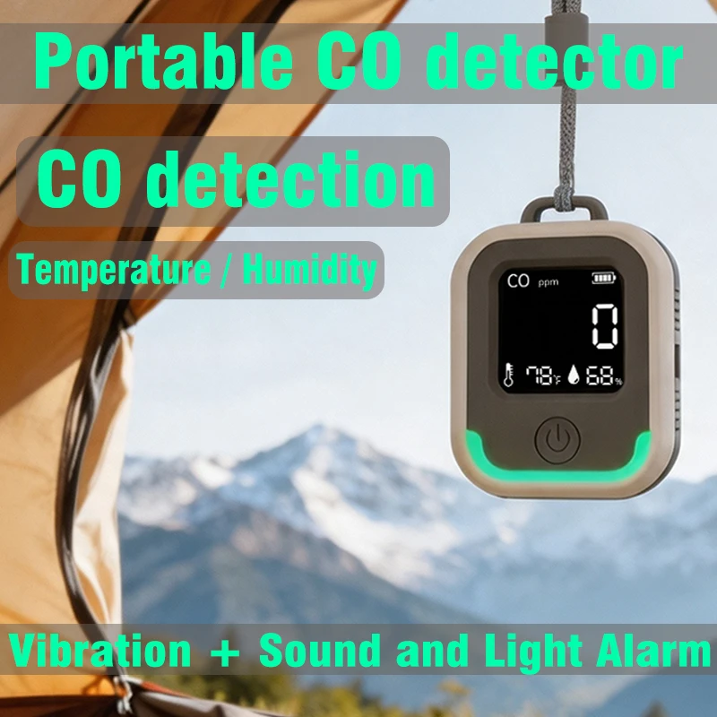 3-in-1 Carbon Monoxide Detector, Suitable for Campers and RVs. Vibrating, Portable, Rechargeable, Used for Detecting Carbon Mono