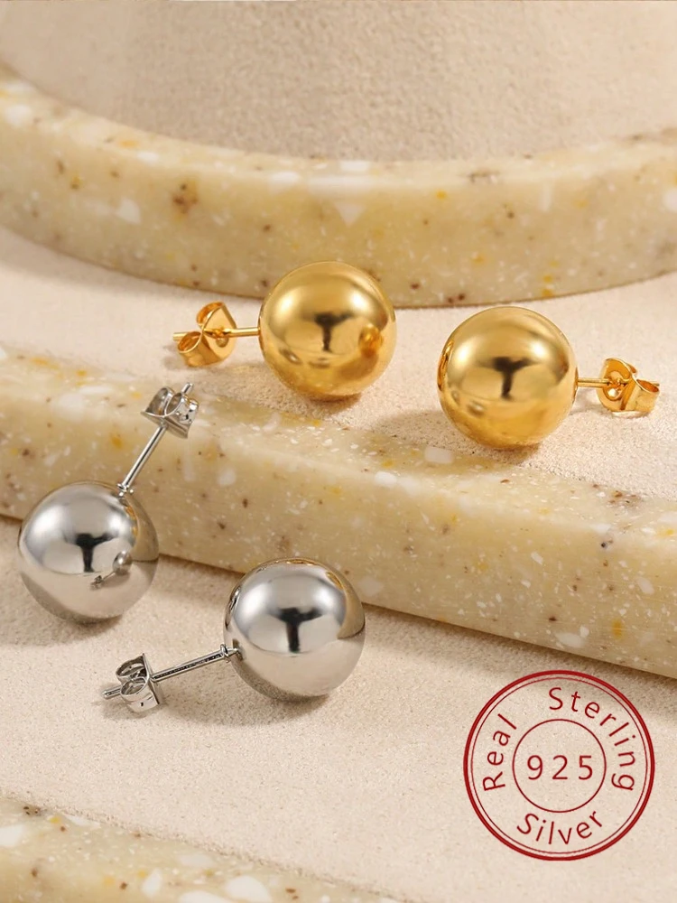 

Классические простые серьги круглой формы из стерлингового серебра 925 пробы для женщин, юбилейная вечеринка, повседневная одежда, модные ювелирные изделия высокого качества