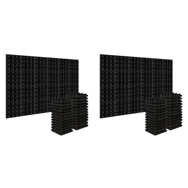 

CGDS-48 шт. 25x25x5 см Акустические звукоизоляционные панели-пирамидки для студии, черные, для шумопоглощения и звукоизоляции