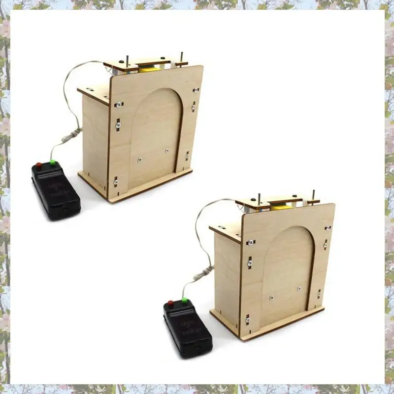 T84C-2X Wooden Lift Door No. 1 Self-Made House Garage Model Electric Door Kit DIY Technology Gizmo