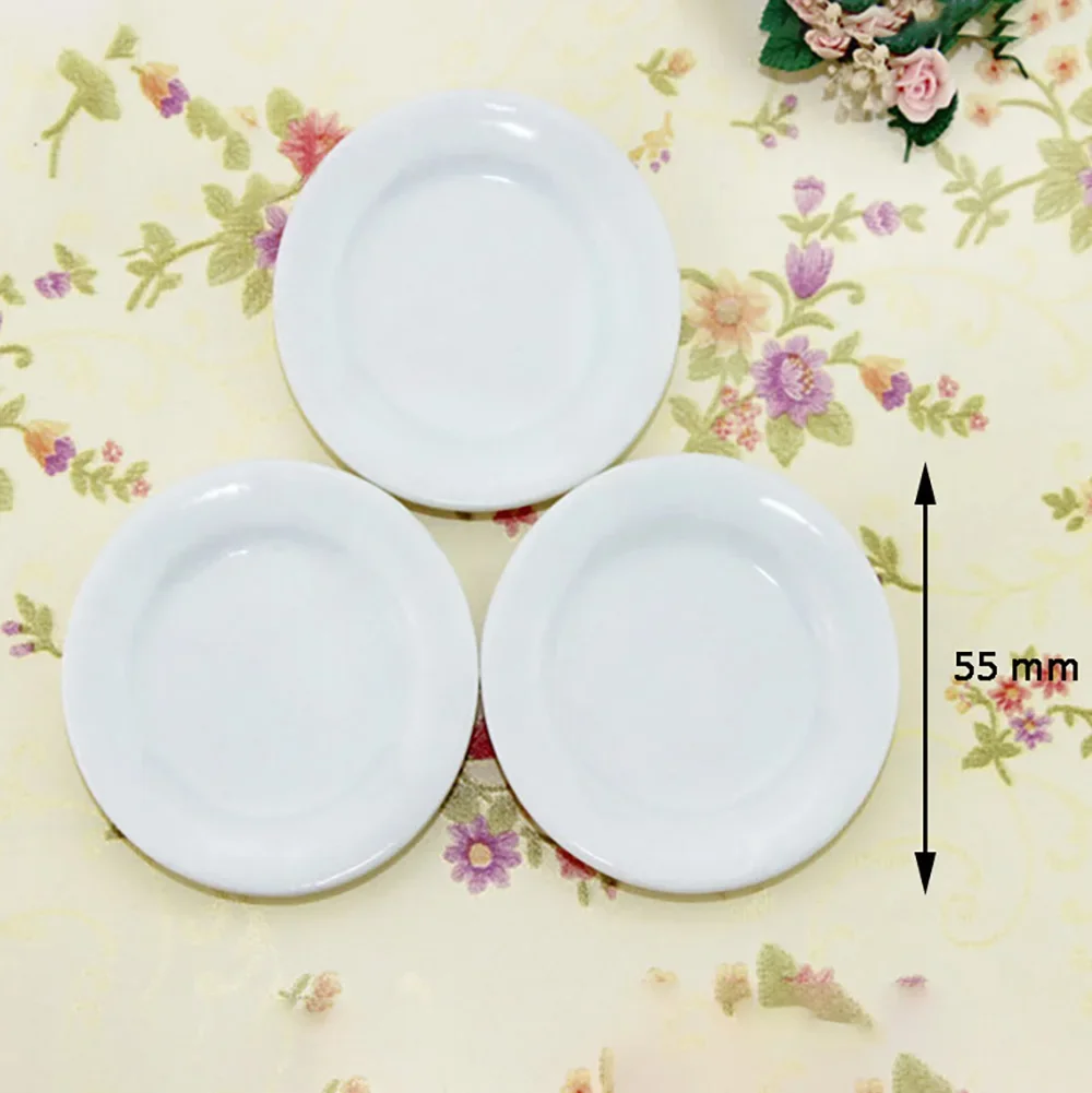 1Pcs 1/12 Doll House Miniature Dessert Ceramic Plate Simulation Kitchen Dish Model for Mini Decoration Dollhouse Accessories