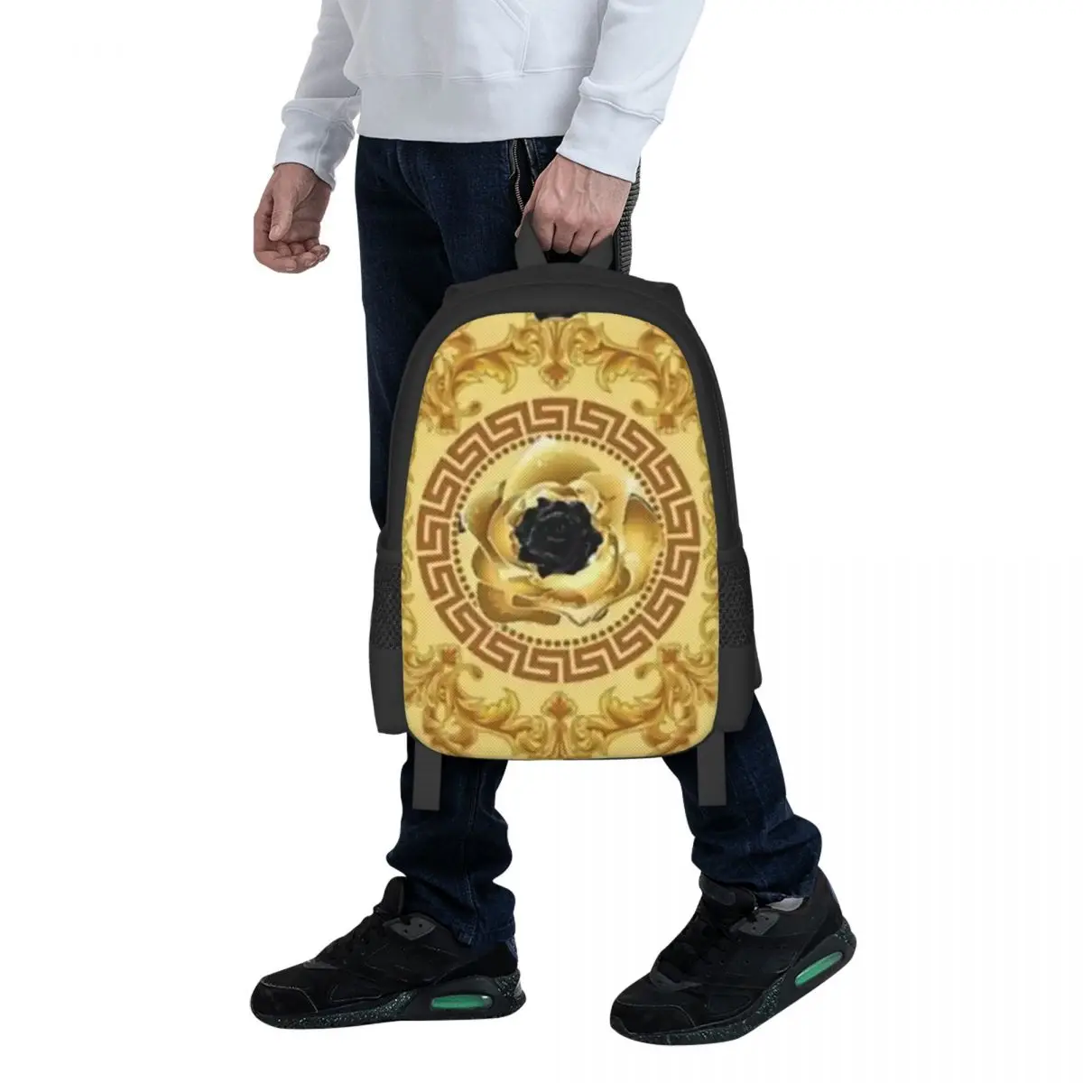 

Luxury European Floral Pattern Student Backpack School Bag Hiking Travel Daypack for Boys Girls Fashion Bookbag Shoulder Bags