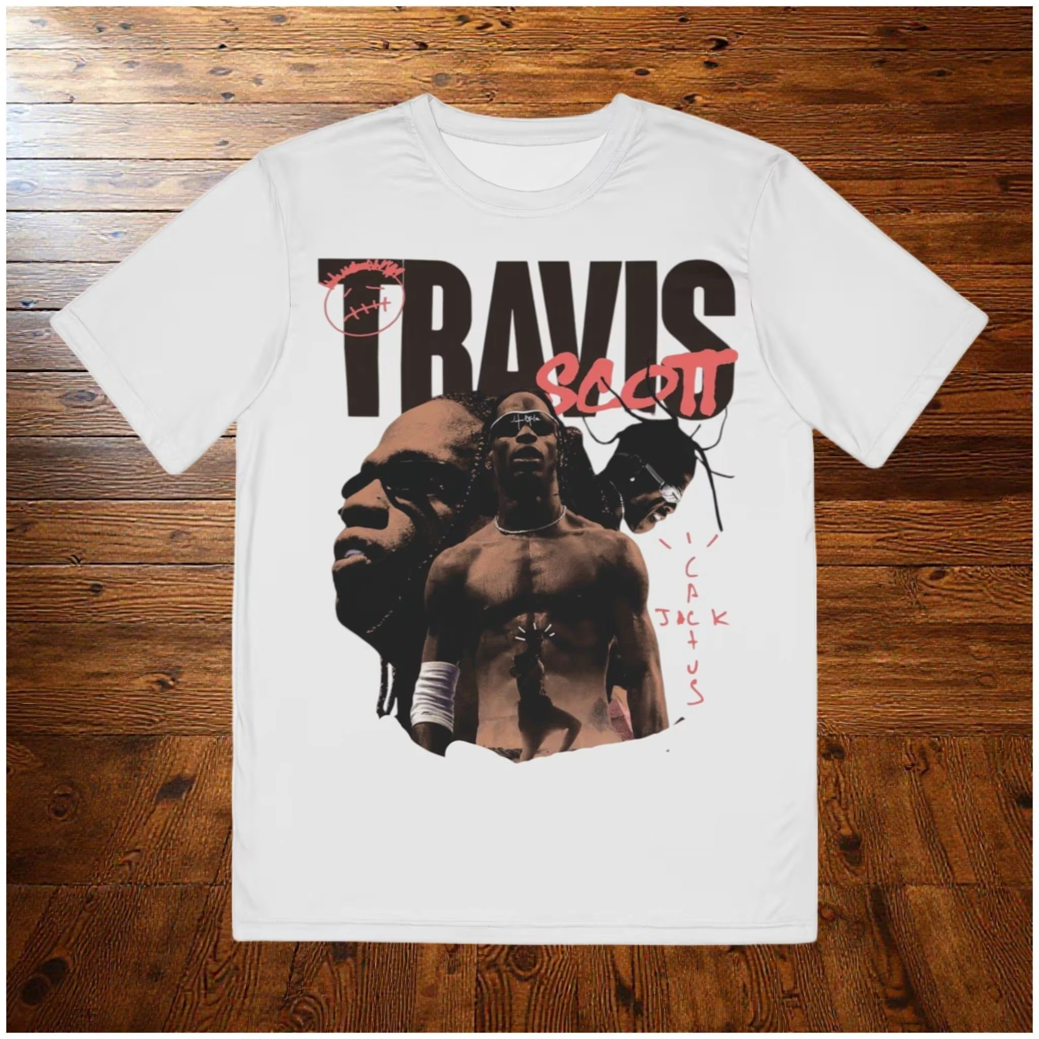 

Travis Scott Trend Fashion Streetwear Pattern Printing Summer Luxury Brand Cotton Men's and Women's T-Shirts Short Sleeves