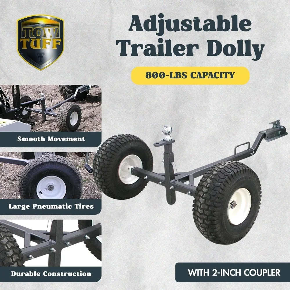 Heavy Duty 4 Wheeler Weight Distributing รถพ่วงที่ปรับได้ค่าเฉลี่ย Dolly ความจุโหลด 800 ปอนด์สําหรับ ATV และ UTV, Silver