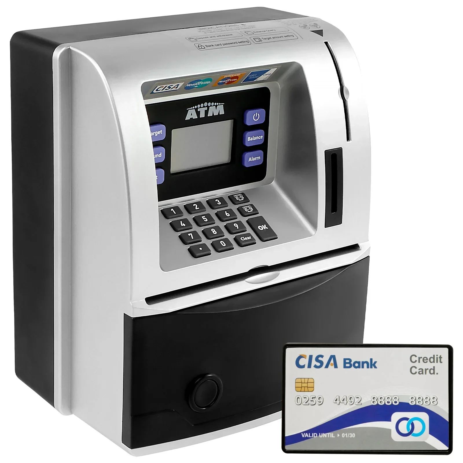ATM Piggy Bank Automatic Mini Safe Coins Cash Saving Money Box Digital Electronic Upgraded Talking Piggy Banks Child Gifts