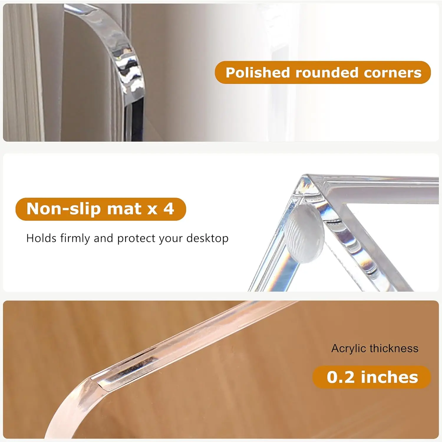 Clear Acrylic Magazine File Holder with 3 Compartments, Desk Organizer for Home Office School