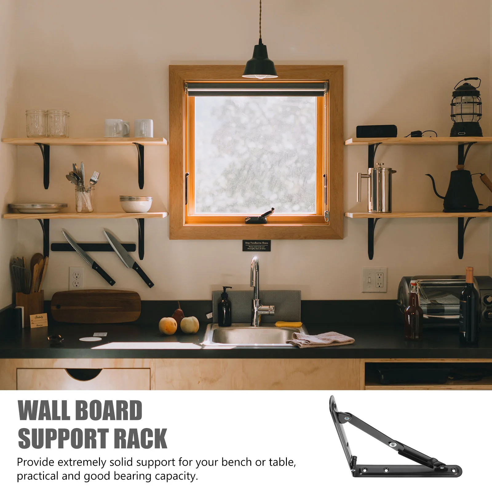 

2pcs Heavy Folding Shelf Brackets Wall Mounted Storage Cabinet Door Folding Shelf Brackets Supports Collapsible Iron Hinge Rack