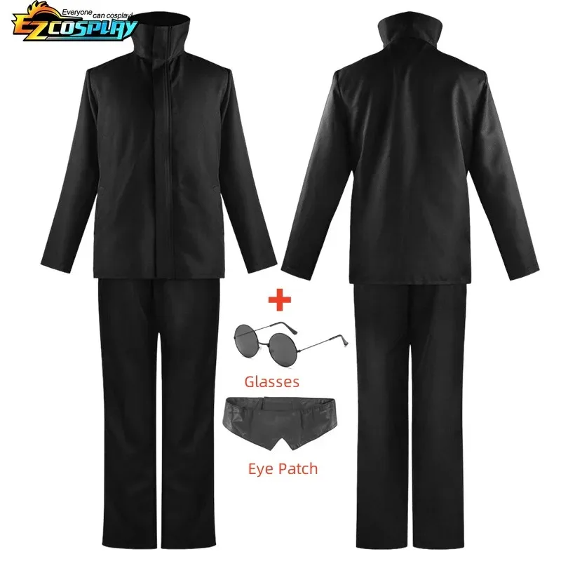 2025 Anime nuevo Jujutsu Kaisen Gojo Satoru Cosplay disfraz parche en el ojo pelucas gafas traje disfraces de Halloween para hombres ☆ wrl ☆