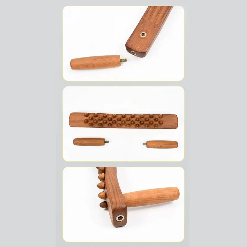 Roller Stick For Muscles Deep Tissue Wooden Roller Massage For Legs Back Muscle Removable Guasha Massager Multifunction Body