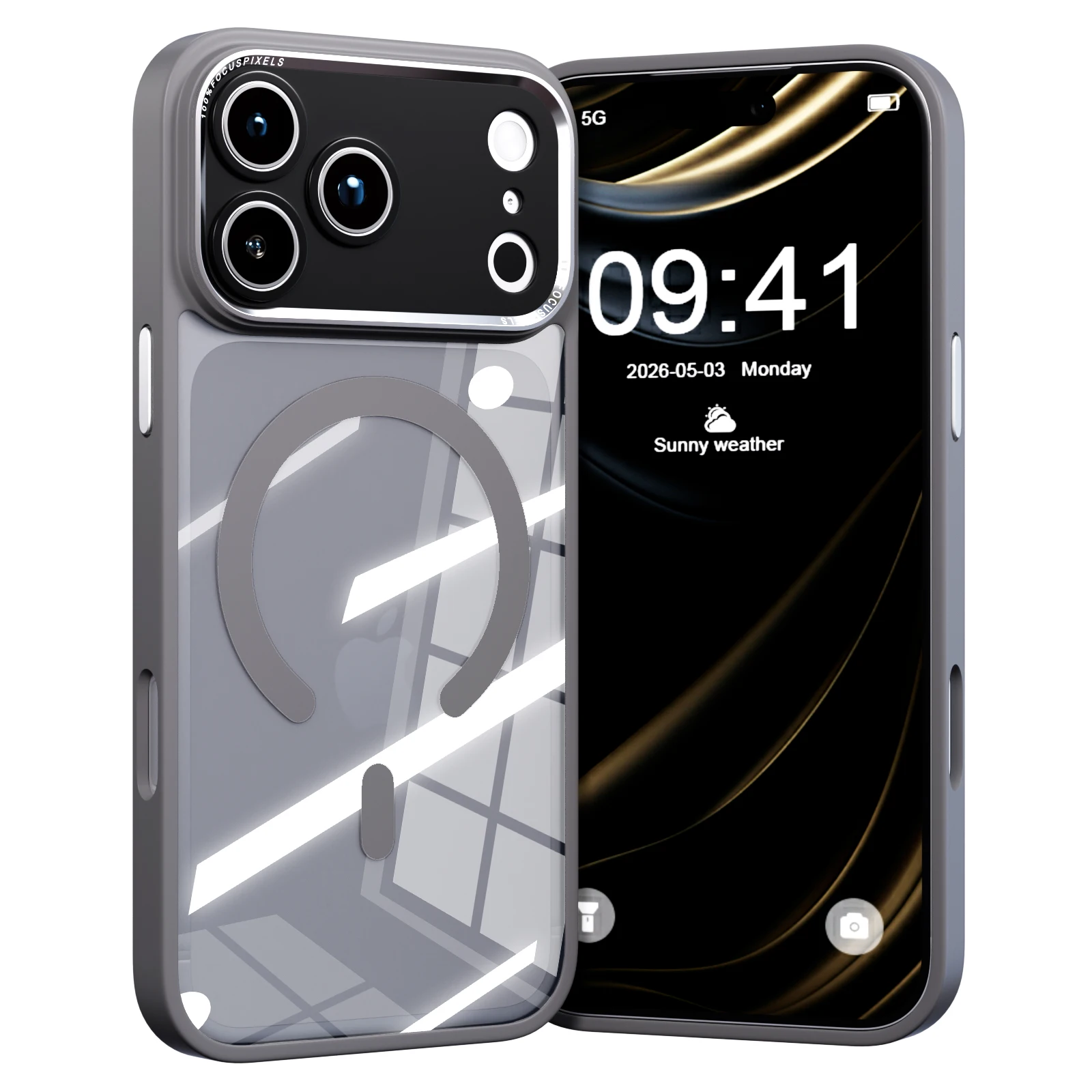 

Magnetic Clear Case for Apple iPhone 16, Compatible with MagSafe, 10FT Military Grade Drop Protection Anti-Yellow Matte Shockproof Phone Cover