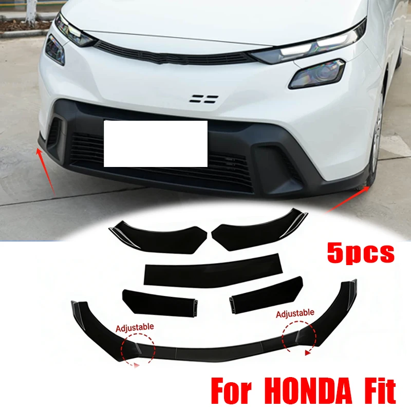 

5Pcs ABS Material Universal Car Front Bumper Separator Bumper Lip Body Kit Duck Lip Separator For Honda Fit Car Accessories