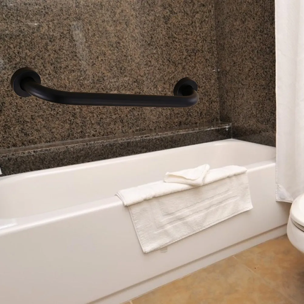 

Black Bathroom Grab Bar Stainless Steel Safety Handle Bathtub Non-Slip Handrail Shower Handgrip Elderly 43cm