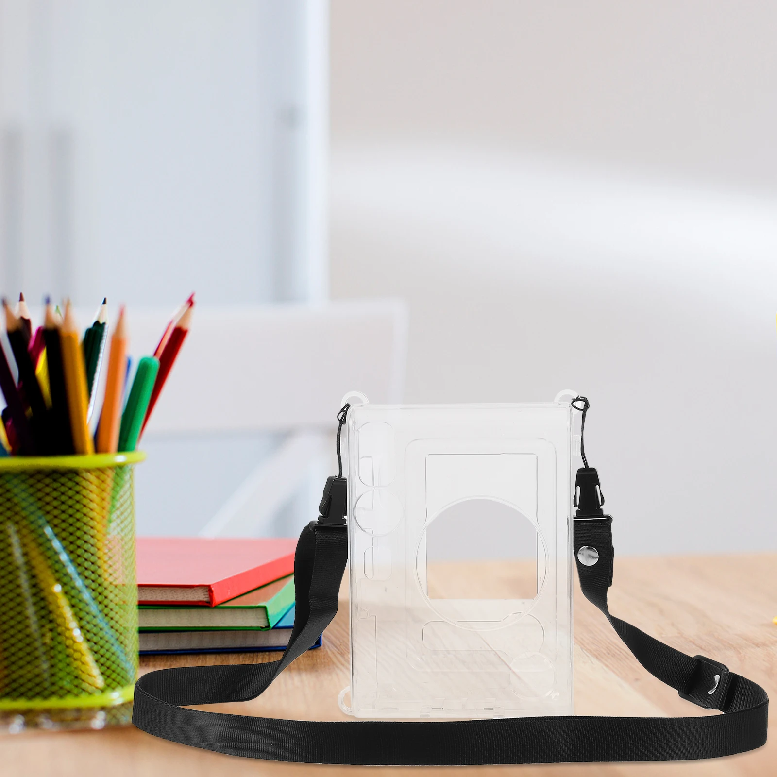 

Clear Protective Case Pc Material Instant Carry Case Shoulder Strap Fits Transparent Design Precise Size Mini Camera Bag