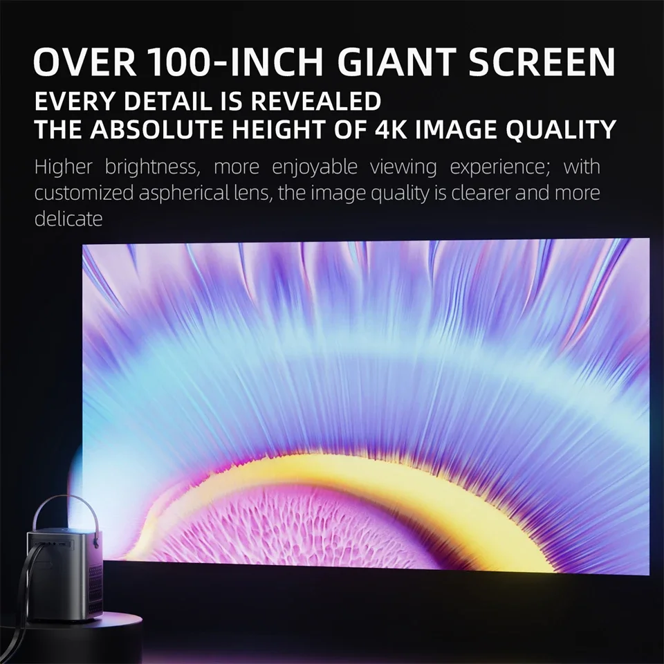 Nuevo KaiAqua Android Mini proyector inteligente 300ANSI Lumen proyector portátil 4K con WIFI Bluetooth 1080P proyector de cine en casa