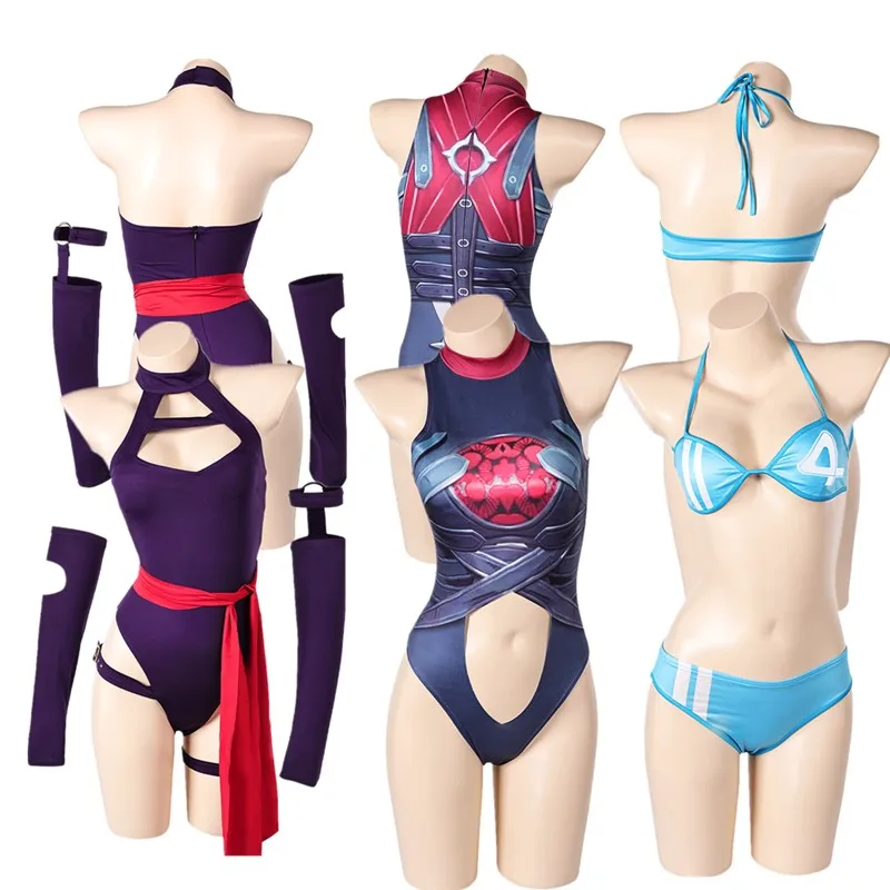 

Fantasia Psylocke Swimsuit Susan Storm Cosplay Costume Rivals Invisible Woman Jumpsuit Outfits Halloween Carnival Party Suit