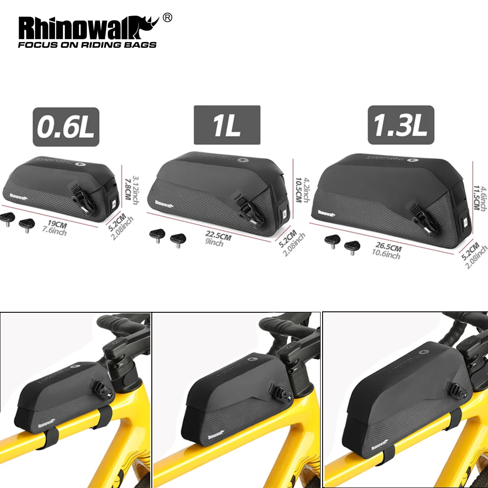 Rhinowalk Bike Top Tube Bag IPX4 Waterproof Magnetic Flip Cycling Front Bag Bikepacking For MTB Road Gravel Bicycle Accessories