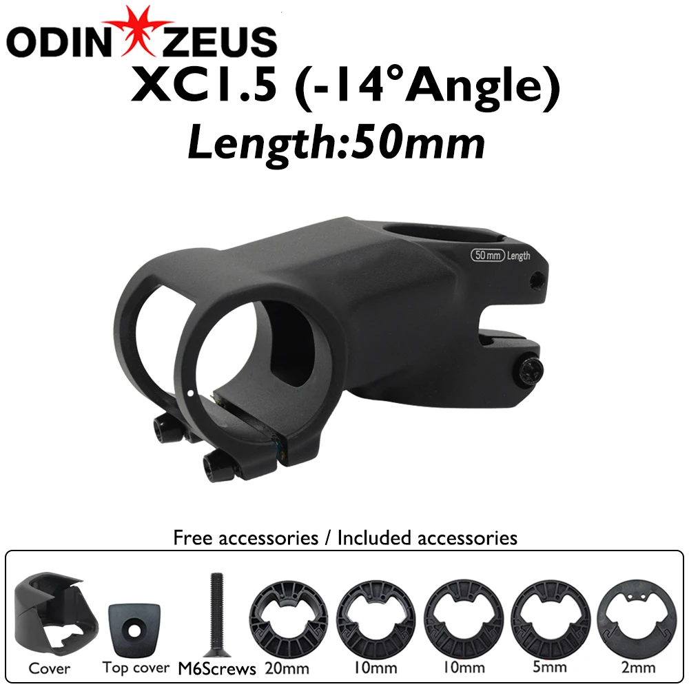 

XC 1.5 MTB Stem 31.8mm 1 1/8" -14° 50mm AL7050 Alloy Negative Angle Ultralight Bicycle Handlebar Stem for Mountain Bike