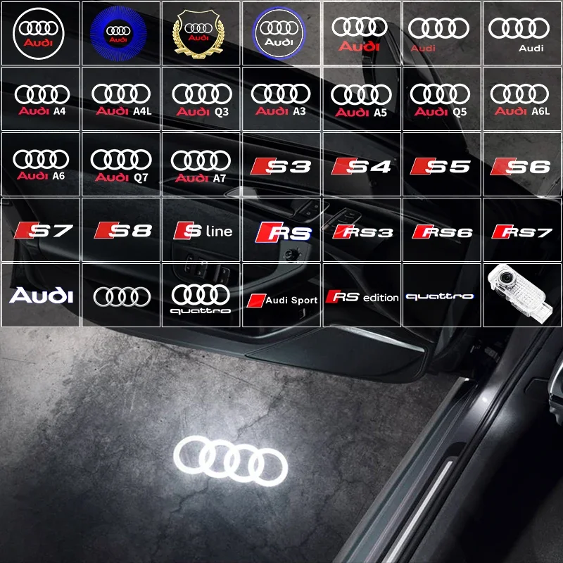 

Led Car Door Welcome Light 3D Logo Projector For audi A3 8V 8P 8L A4 B5 B6 B7 B8 B9 A6 C5 C6 C7 C8 A5 8T A8 Q3 Q5 Q7 TT S3 S6