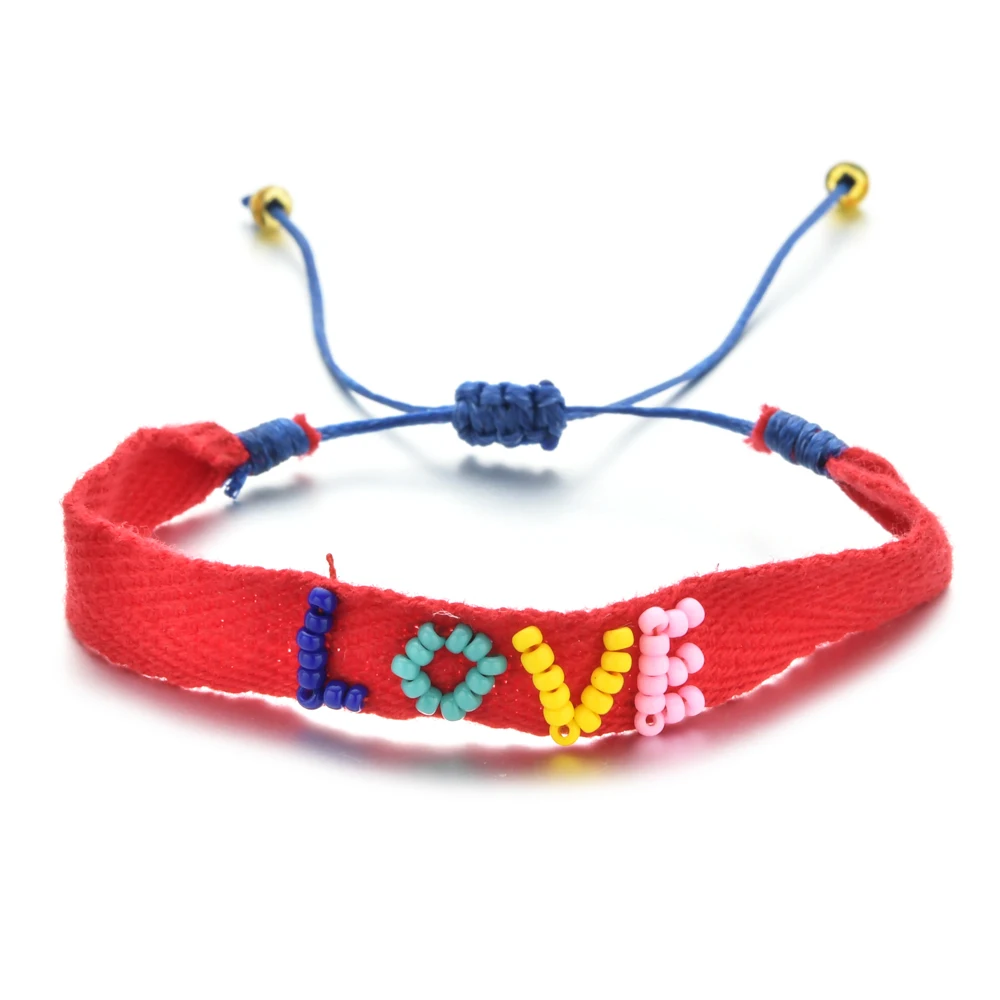 ZMZY Colorful Love Ribbon Bracelets For Women Boho Jewelry Pulseras Mujer Moda MIYUKI Handmade Beads Friendship Bracelet