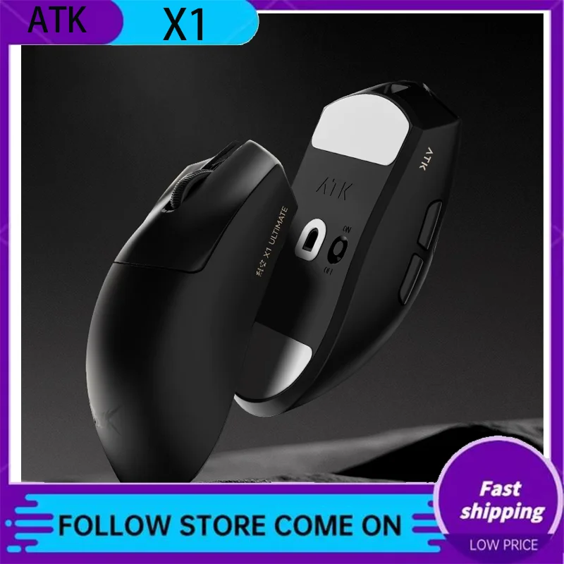 Atk X1 Ultramate 2.4g Dual-Mode Lightweight Wireless Mouse Paw3950uitra 8k Large Gaming Office Mouse For Pc Windows Macos