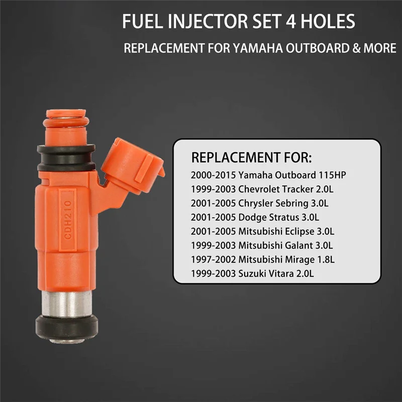 

AX48-880887T1 For Mercury 115 Efi 4 Stroke Fuel Injector Injection Parts 880887T-1 Cdh210 68V-8A360-00-00,4PCS