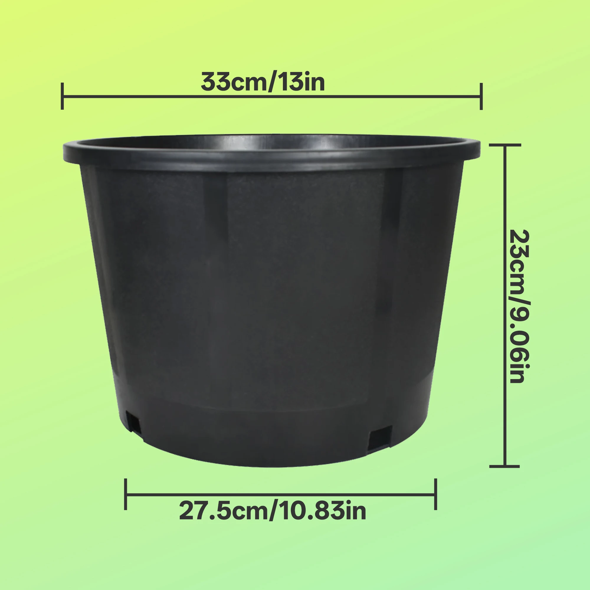 Plastic Flower Pot with Drainage Holes Can Be Used for Planting, Cuttings, Seedlings, Succulent Cultivation, Seed Germination, Suitable for Patio Lawn Garden Indoor and Outdoor Reusable 5-Gallon 10PCS Black Round Short