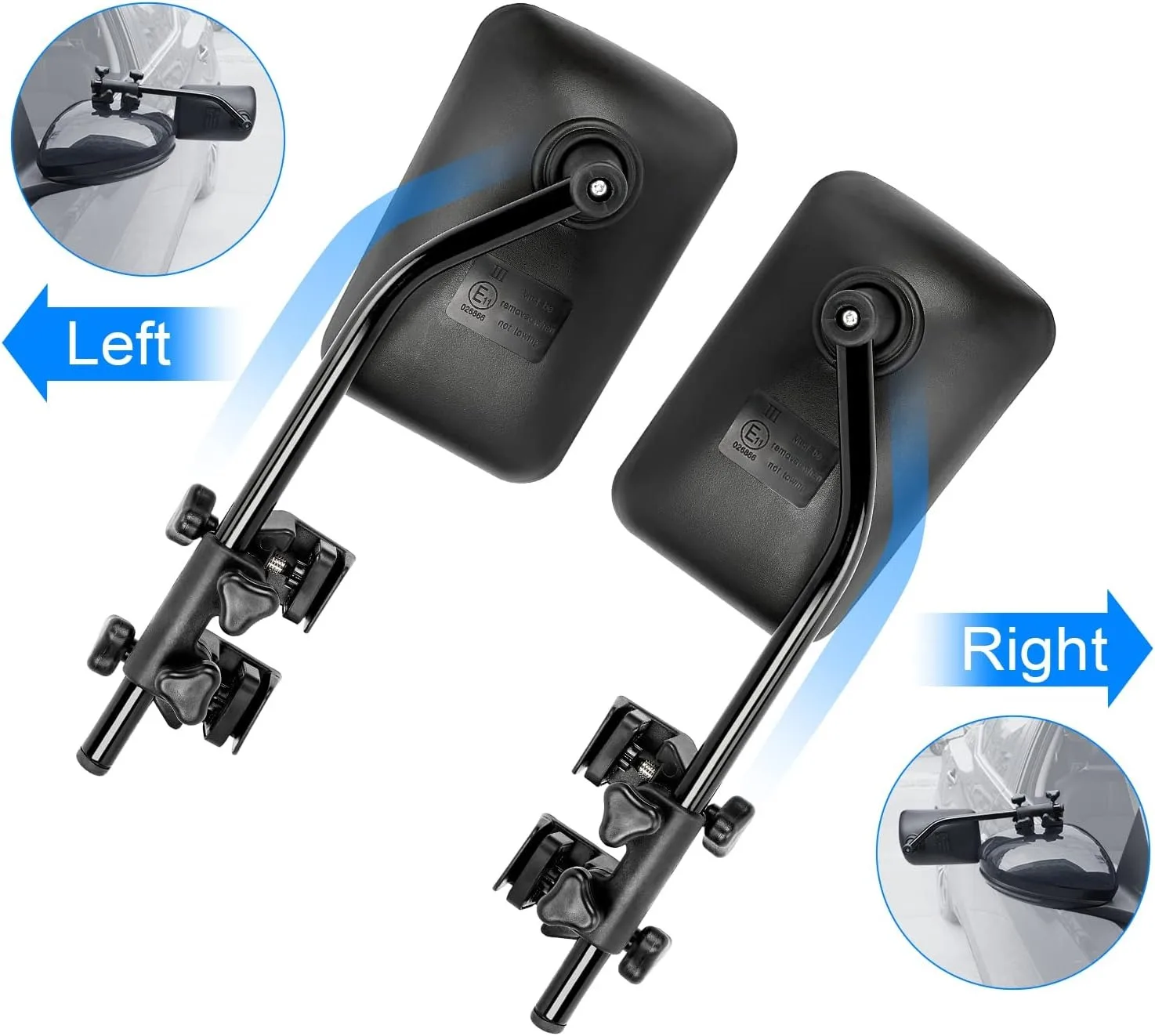 1pair RV Universal Mirrors Auxiliary Rearview Mirror Durable No Blind Spots For Motorhome Caravan Camper Van RV Accessories