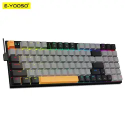 E-YOOSO Z19 RGB USB Mechanical Gaming Keyboard Blue Red Switch 94 Keys Wired detachable cable for Compute Laptop PC