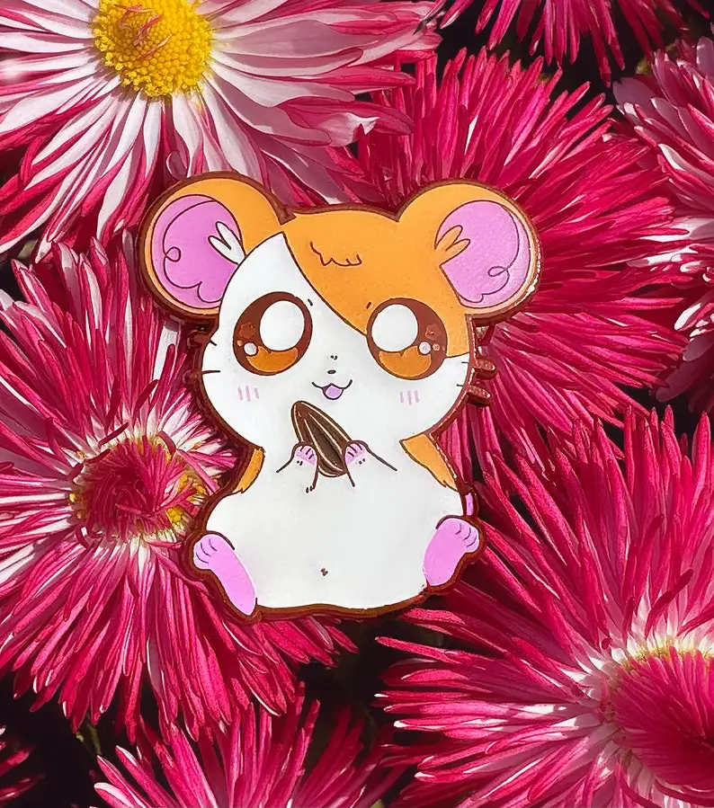 Hamtaro HamHam heartbreak Kawaii 90’s Anime Enamel Pin