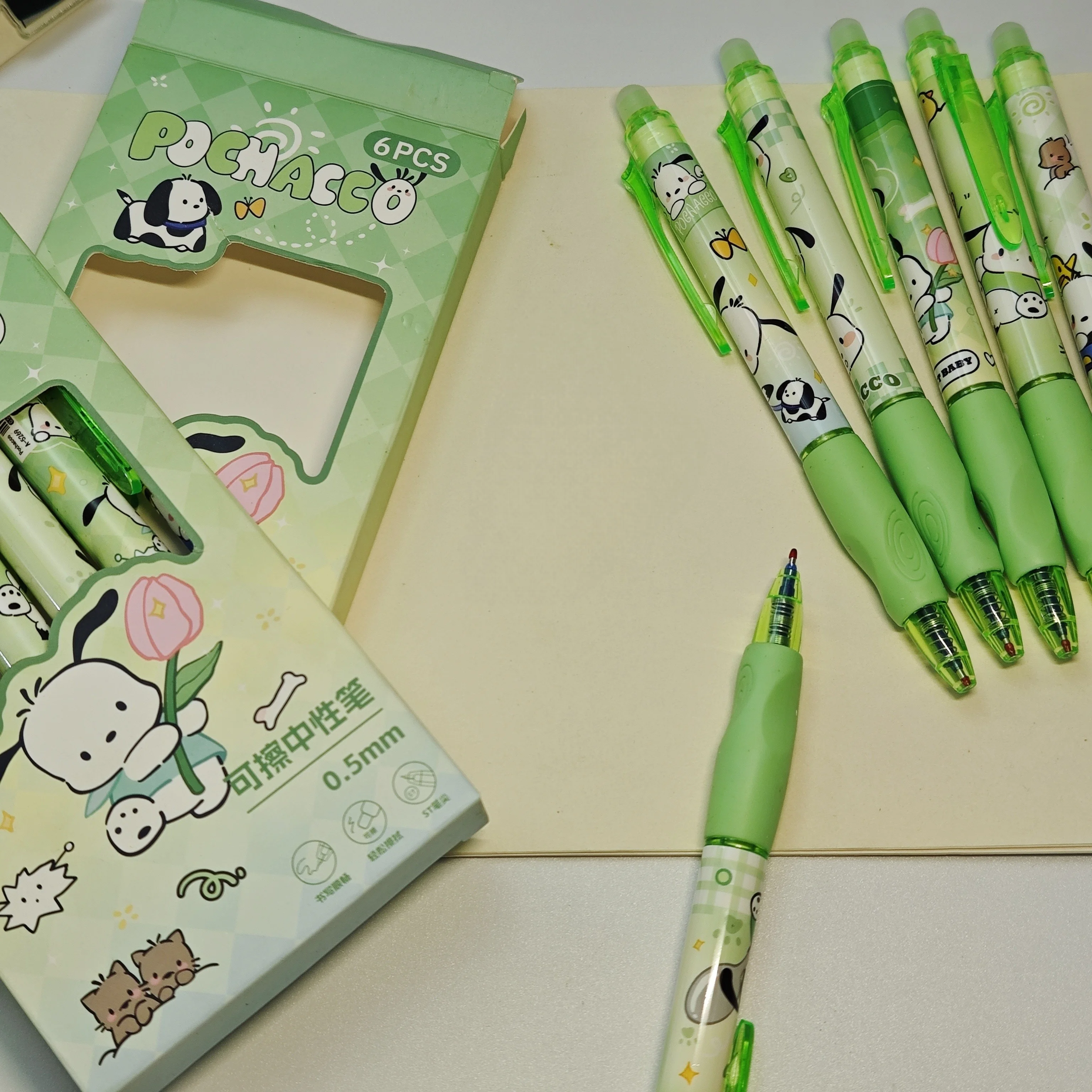 أقلام جل، 6 قطع/مجموعة إصدار محدود عالمي، قلم جل مسح عالي الجودة ST أسود 0.5 مم، أدوات مكتبية للمدرسة