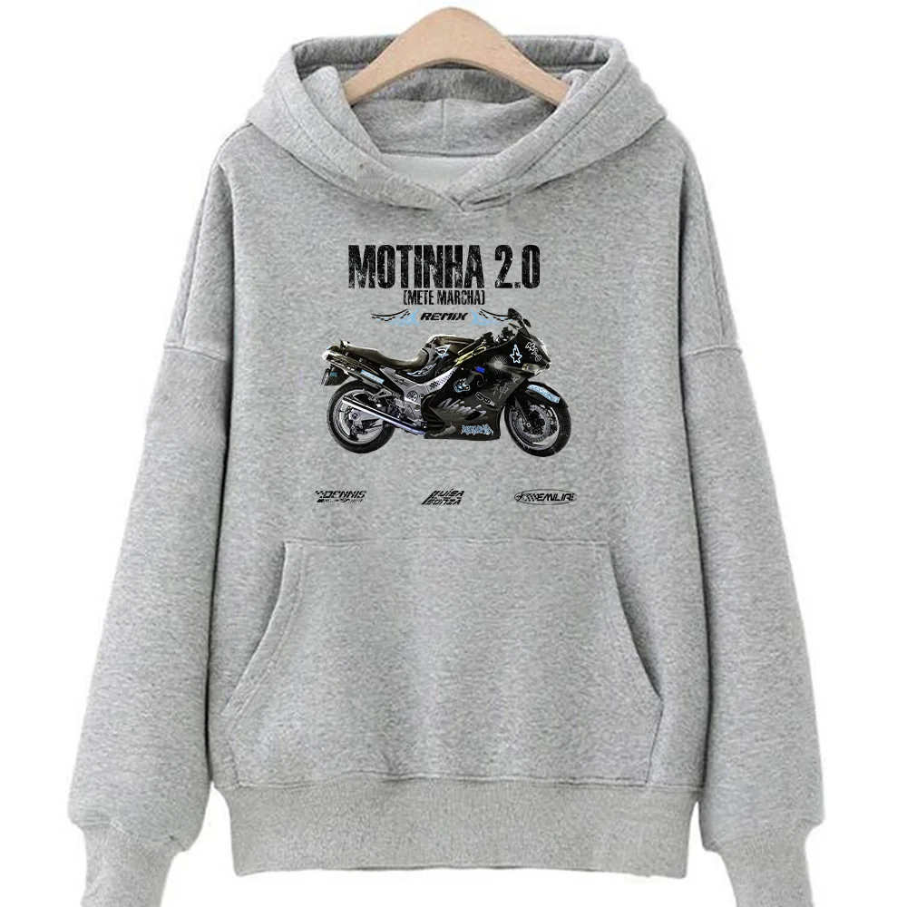 2025 Fashion Motorcycle Graphic Hoodies Luísa Sonza  Album MOTINHA 2.0 Pullover Men Women Oversized Streetwear Casual Sweatshirt